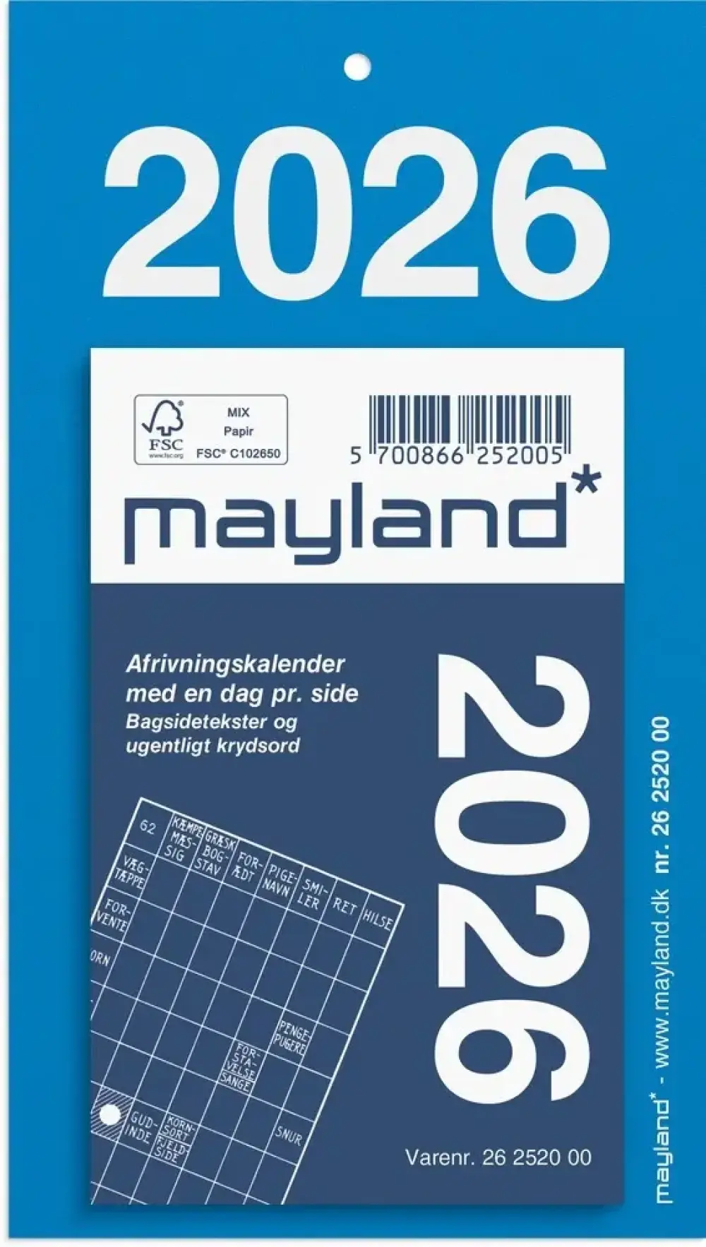 Afrivningskalender 2026