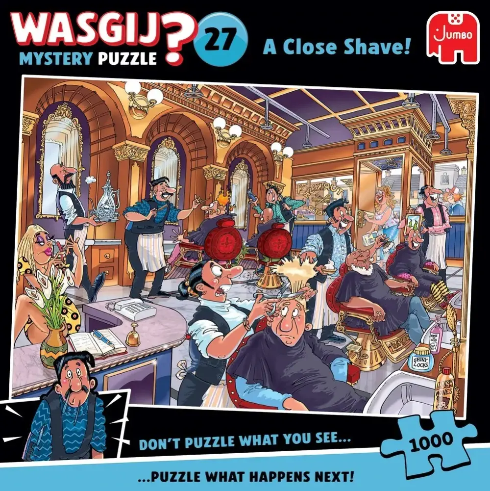 Puslespil Wasgij Mystery 27 A Close Shave 1000 brikker