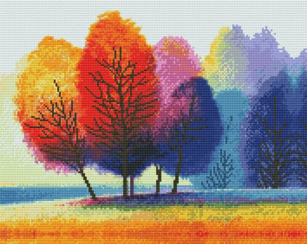 Diamond art ansigt farverig 40 x 50 cm