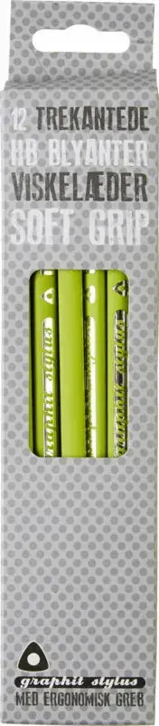 Blyant Graphit Stylus soft grip limegrøn 12 stk