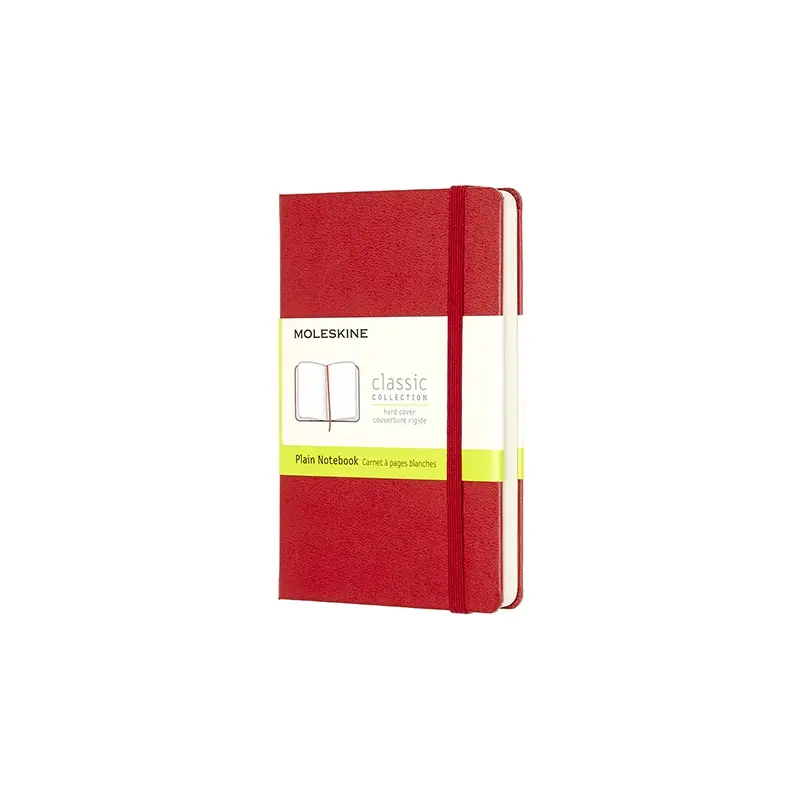 Notesbog Moleskine pocket rød m/192 blanke ark hard cover