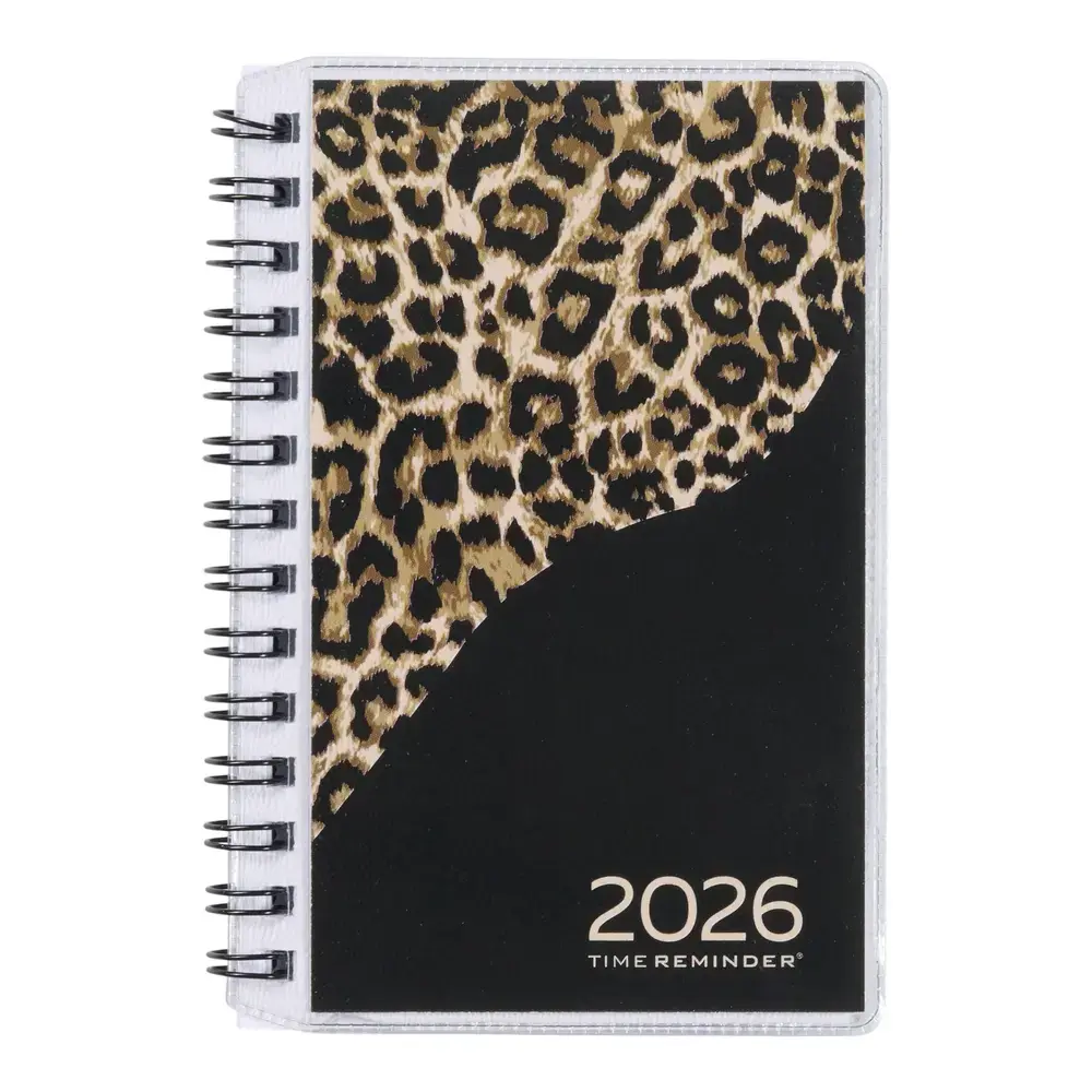 Spiralkalender 2026 Uge Mini Leopard/Sort 