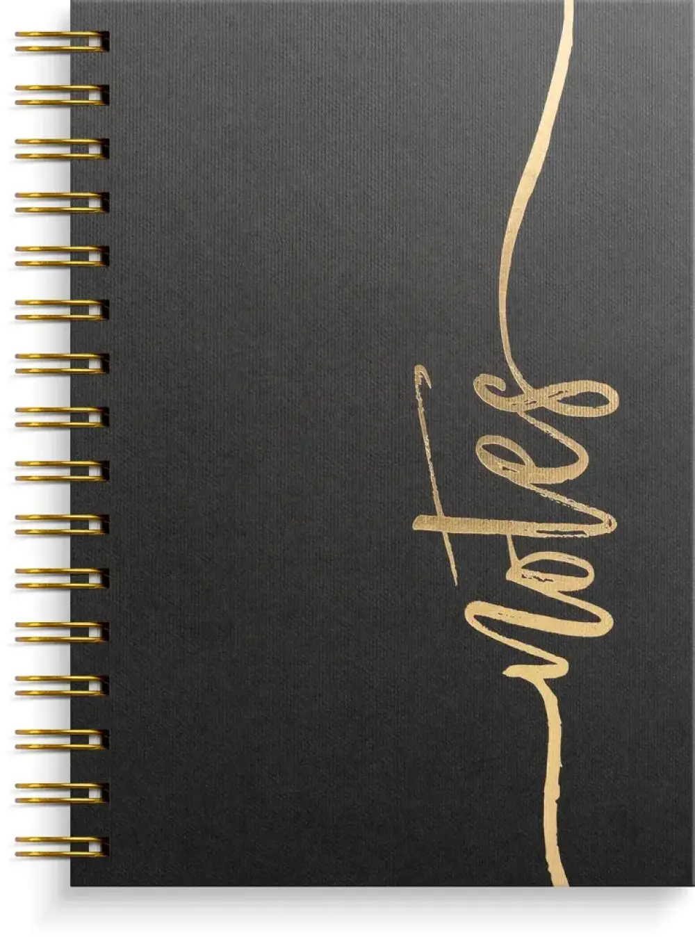 Notesbog A5 Notes BLACK/GULD KARTON 150 linjeret sider 