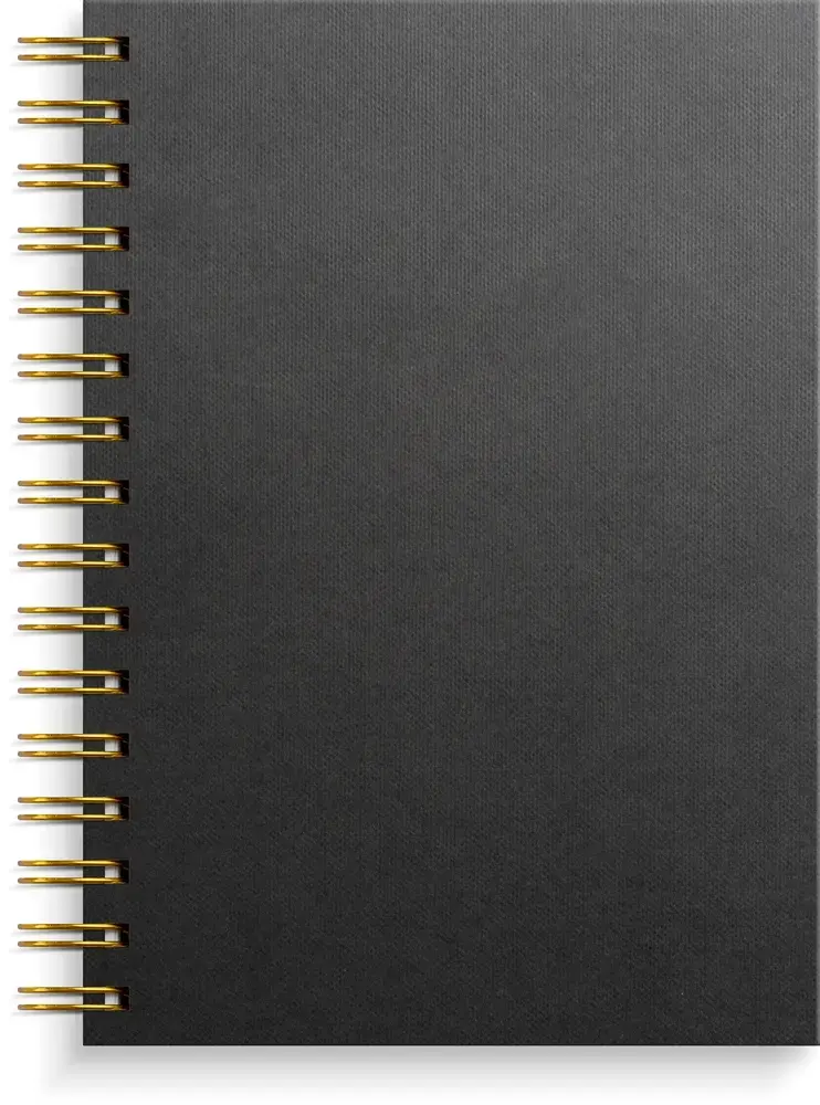 Notesbog A5 black/GULD 150 linjeret sider