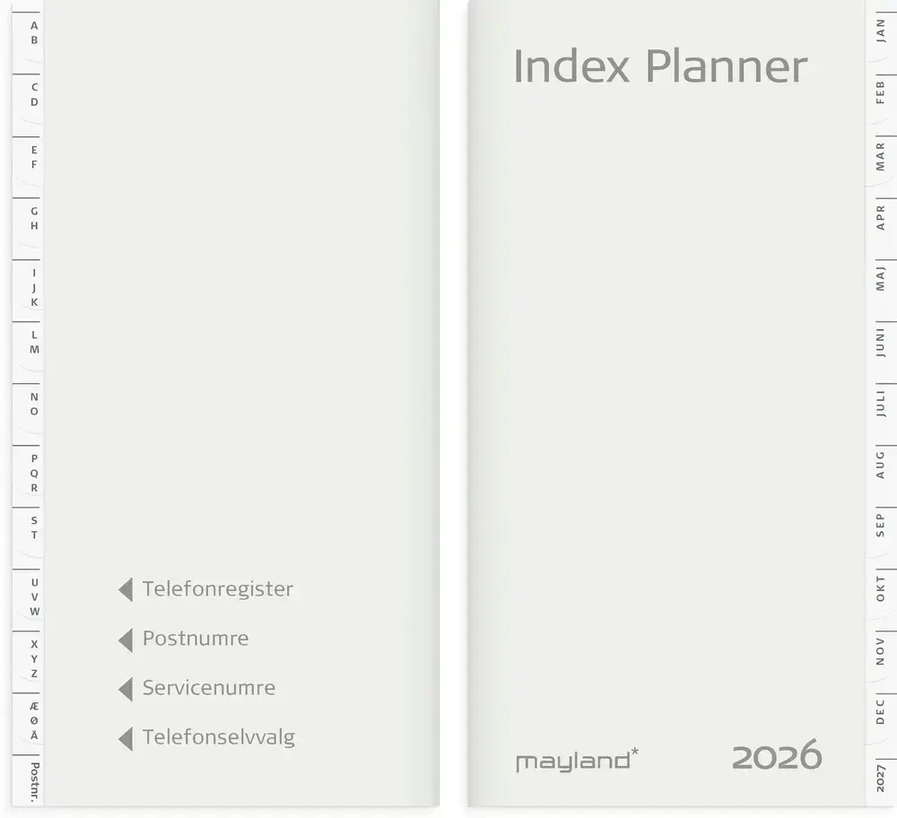 Index planner 2026 refill m/tlf register