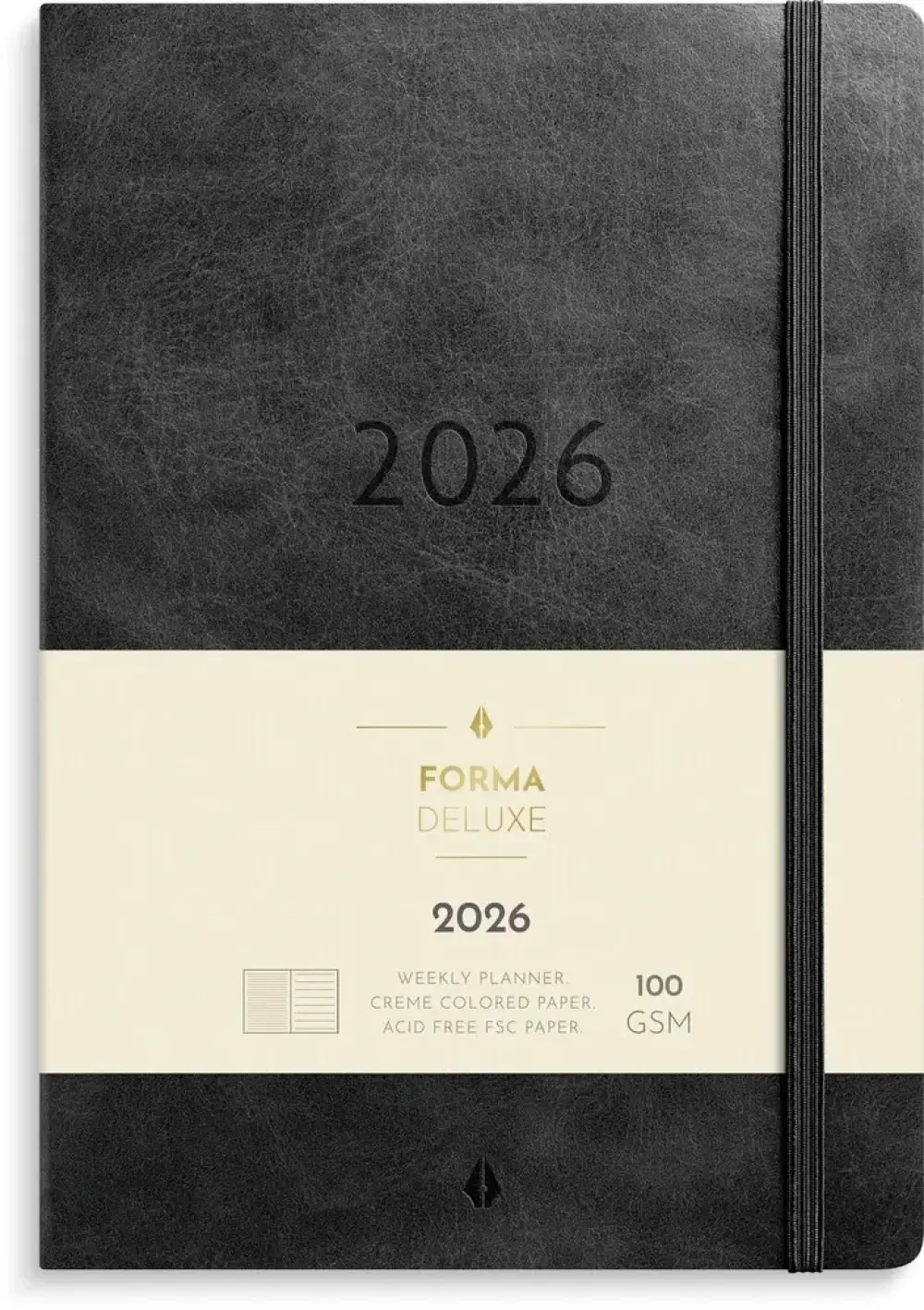 Ugekalender 2026 forma deluxe a5 sort