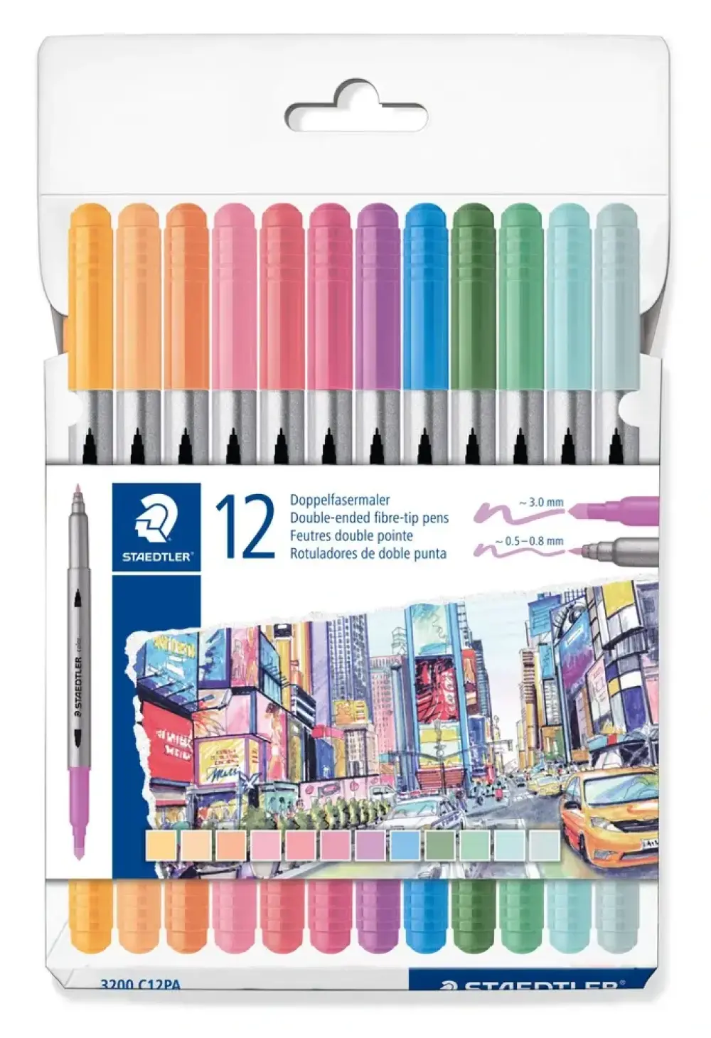 Tusser tyk/tynd Staedtler 12 stk Pastel