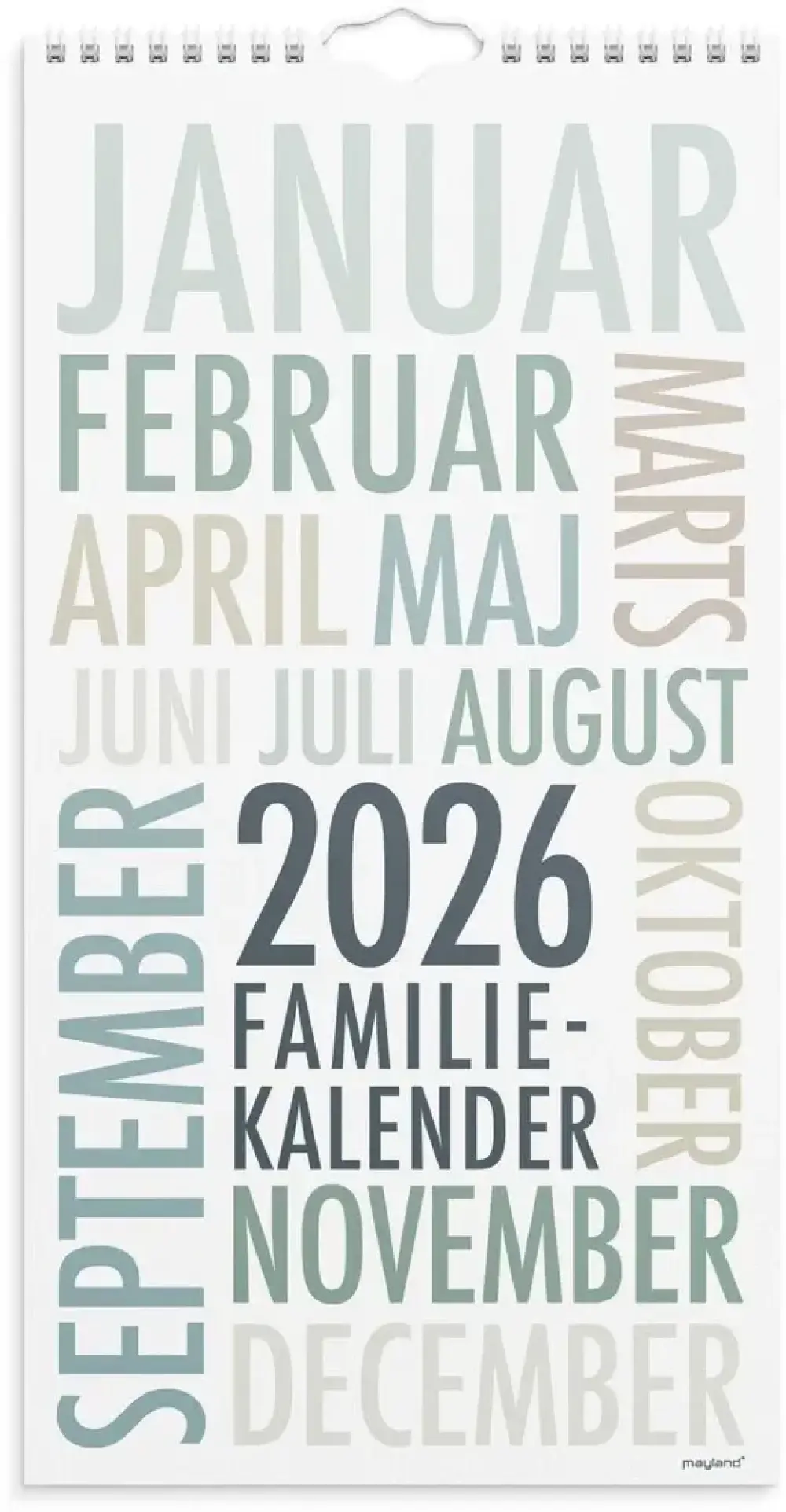 Familiekalender 2026 trendart 6 personer