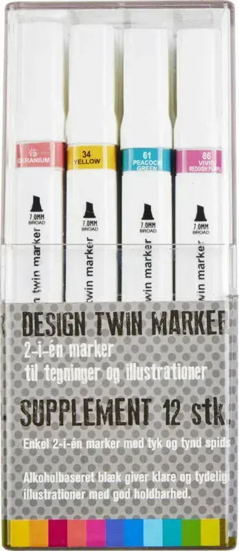 Design twin marker supplement 12 stk