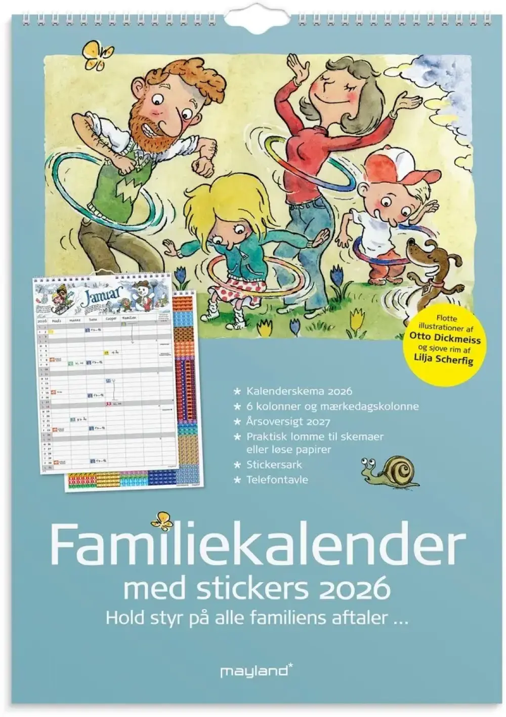 Familiekalender 2026 otto dickmeiss a3 6 kol