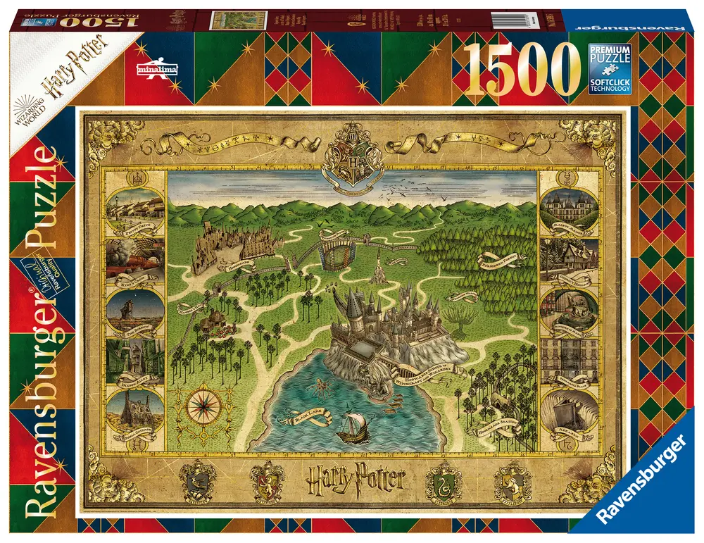 Puslespil Hogwarts Map 1500 brikker