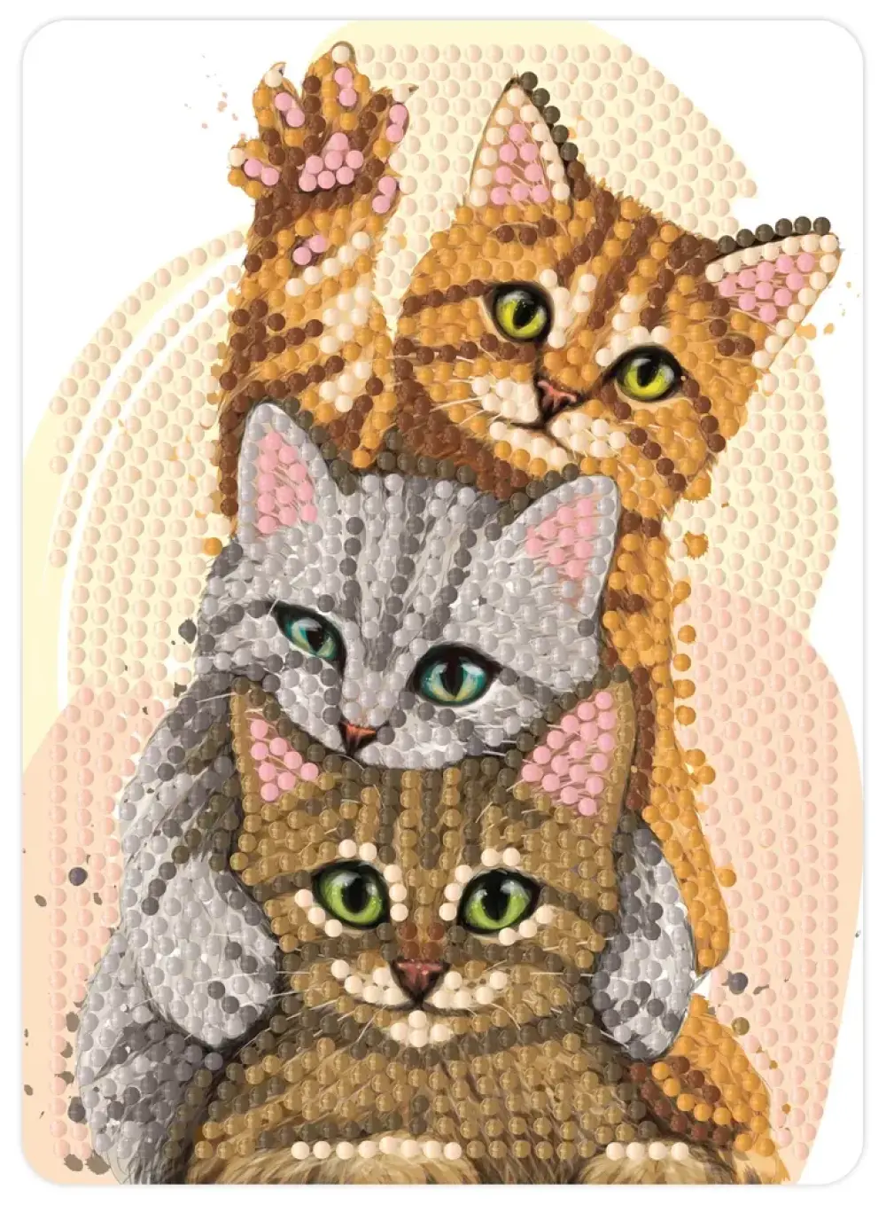 Diamond art kattekillinger 13 x 18 cm