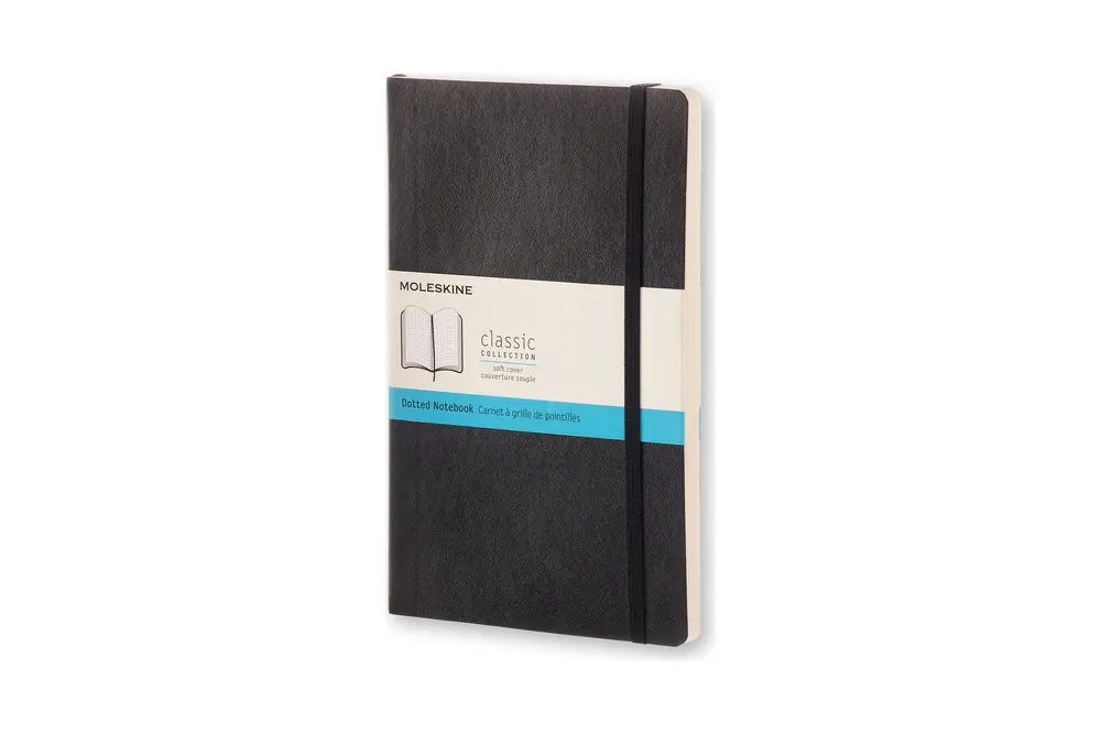 Notesbog Moleskine large sort m/192 prikket ark soft cover