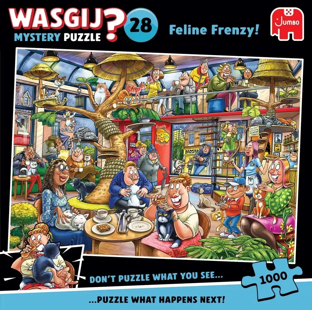 Puslespil Wasgij Mystery 28 Feline Frenzy! 1000 brikker
