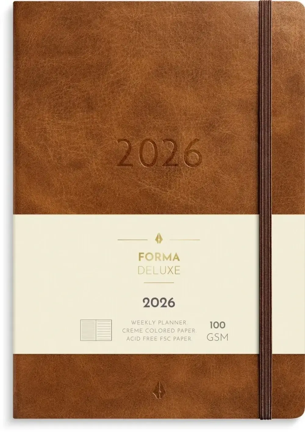 Ugekalender 2026 forma deluxe a5 brun 