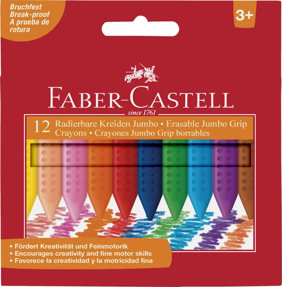 Plastkridt grip Faber-Castell 12 farver