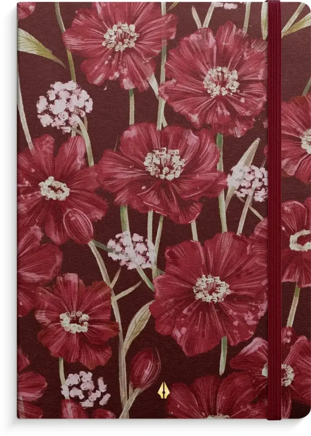 Notesbog Deluxe A5 Burgundy Flower
