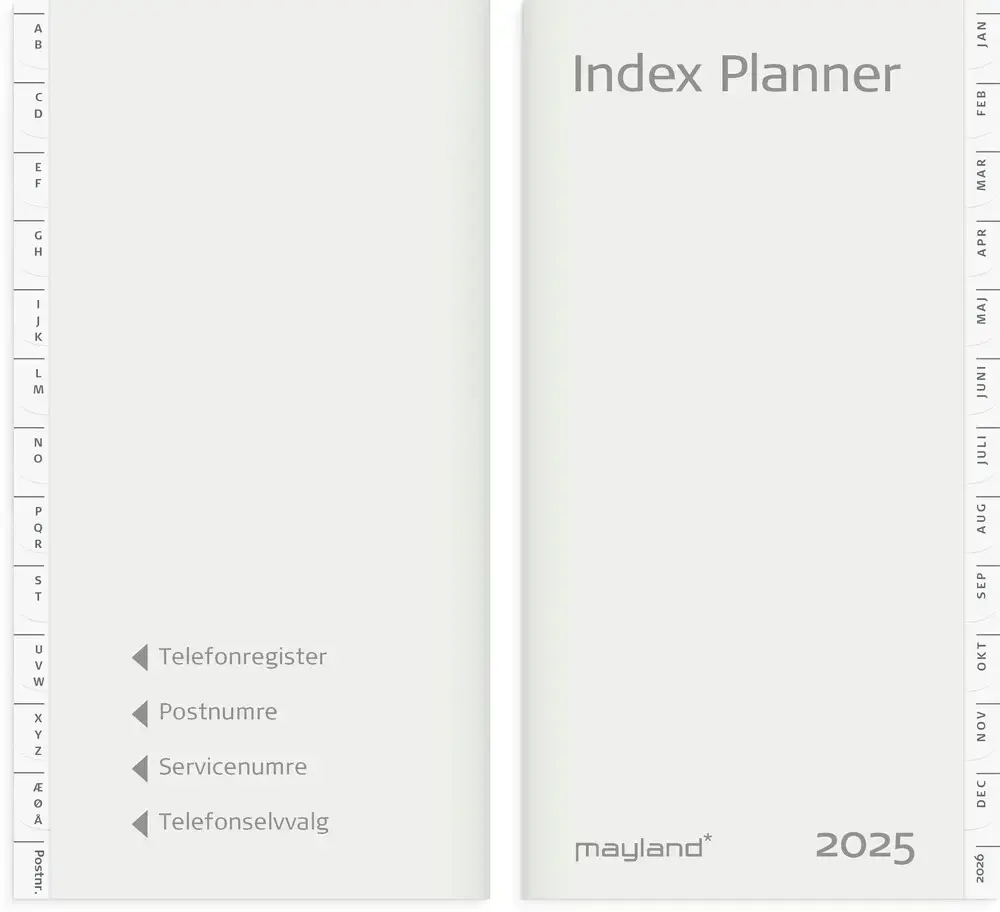 Mayland Index planner 2025 refill m/tlf register