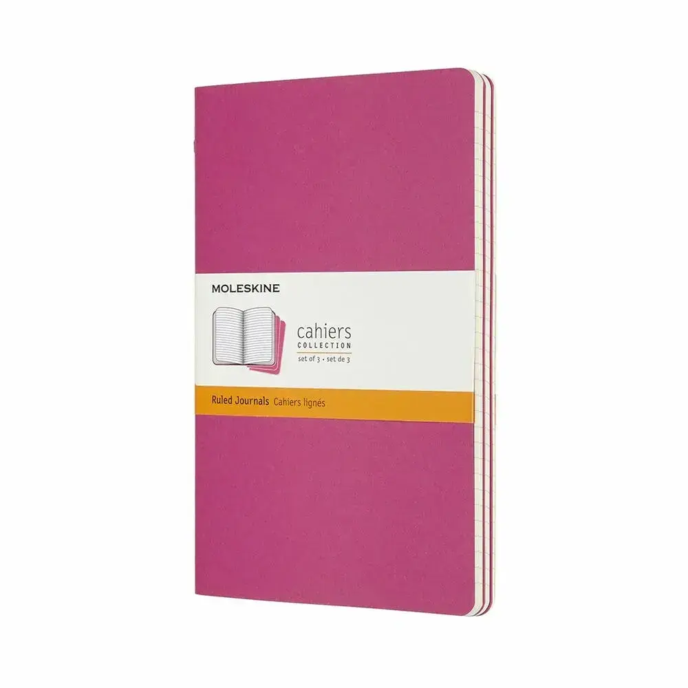 Notesbog Moleskine cahiers large pink journal r 13x21cm