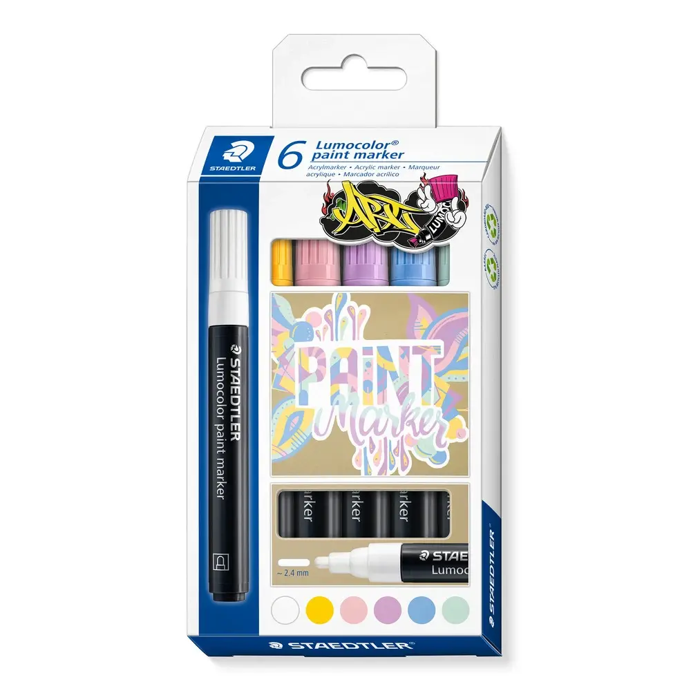 Marker Paint Lumocolor Staedtler 6 ass