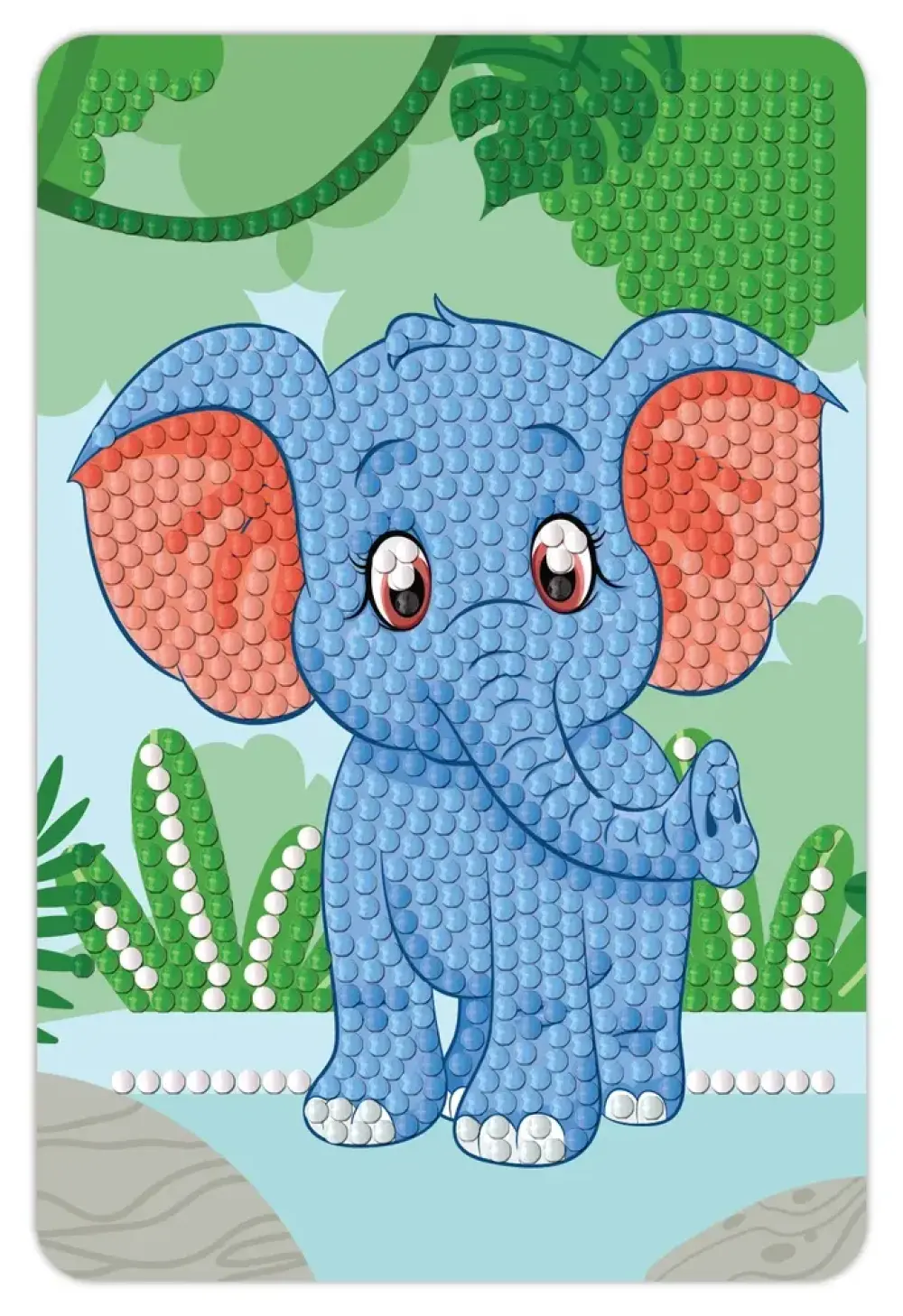Diamond art elefant 10 x 15 cm