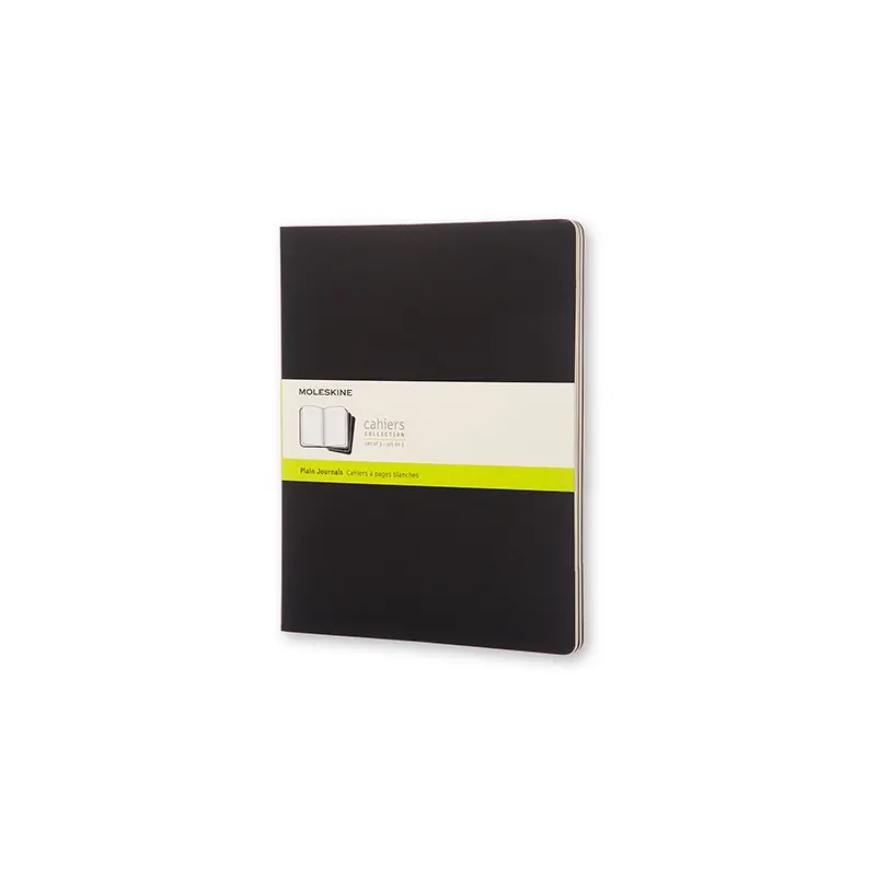 Notesbog Moleskine xxl cahiers sort 3 stk m/120 blanke ark