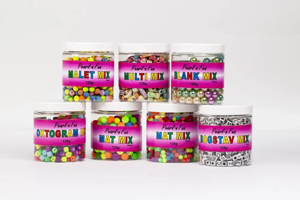 Pearl`n fun mat 10mm farver 125g bøtte ass