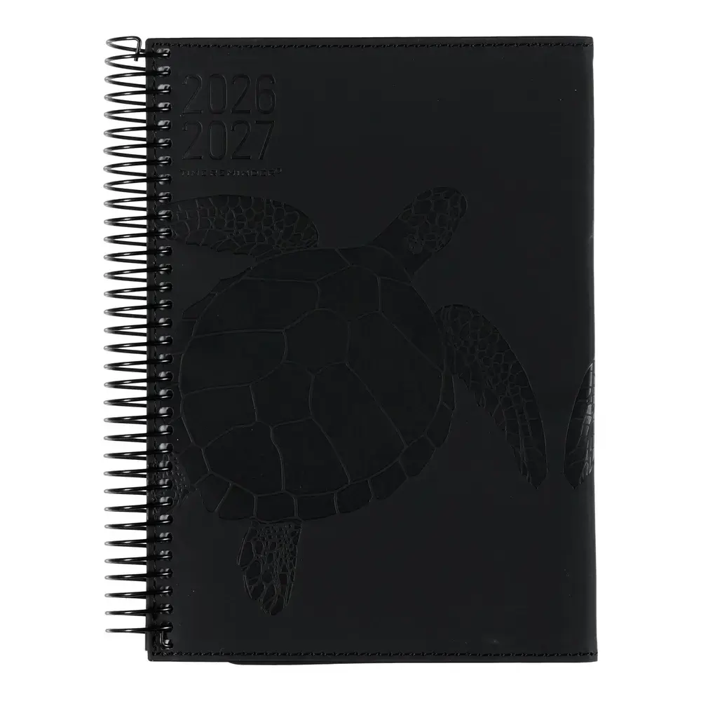 Studiekalender 2026/27 PU Stor Skildpadde præg Sort m/klap